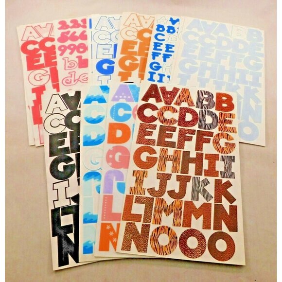 Grab Bag Alphabet Scrapbook Stickers Animal Print Multi Color Bold Block Letters - Picture 1 of 3